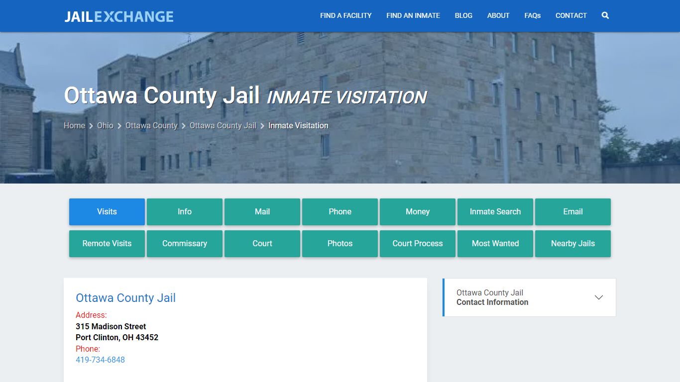 Inmate Visitation - Ottawa County Jail, OH - Jail Exchange